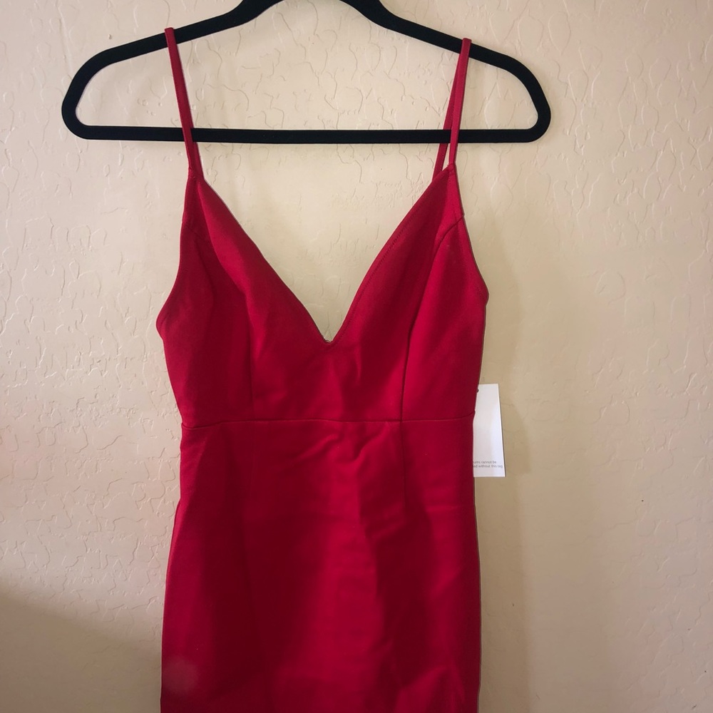 Red tobi bodycon dress